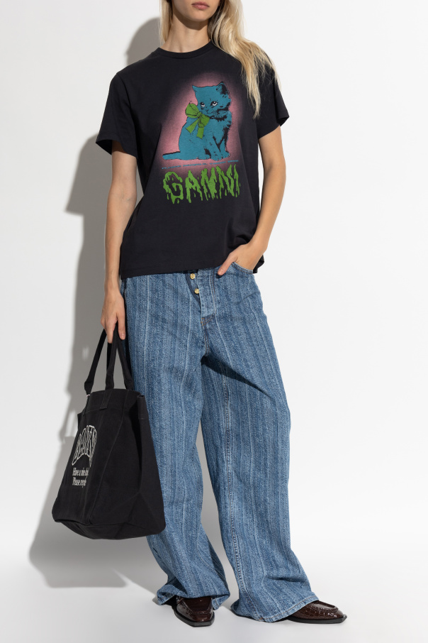 Ganni Camiseta con estampado de colores
