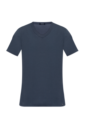 T-shirt z dekoltem w serek