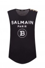 Balmain BLACK Sleeveless top with logo