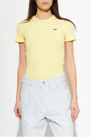 Lacoste Camiseta de canalé de corte ajustado