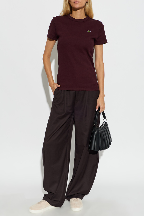 Lacoste Ribbed top with logo patch