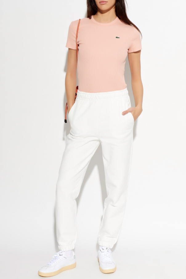 Lacoste Top de canalé de corte ajustado