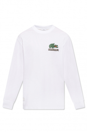 lacoste lacoste panelled pullover hoodie woodland green