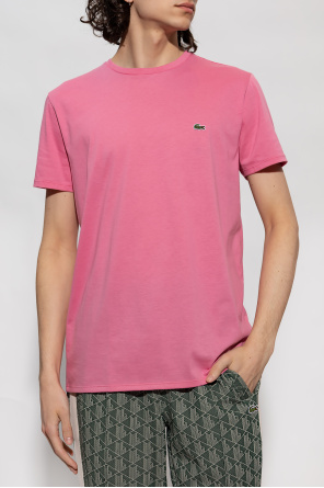 Lacoste CMA Lacoste Szary bawełniany T-shirt z okrągłym dekoltem