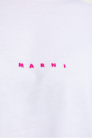 Marni Marni twist-lock leather tote bag