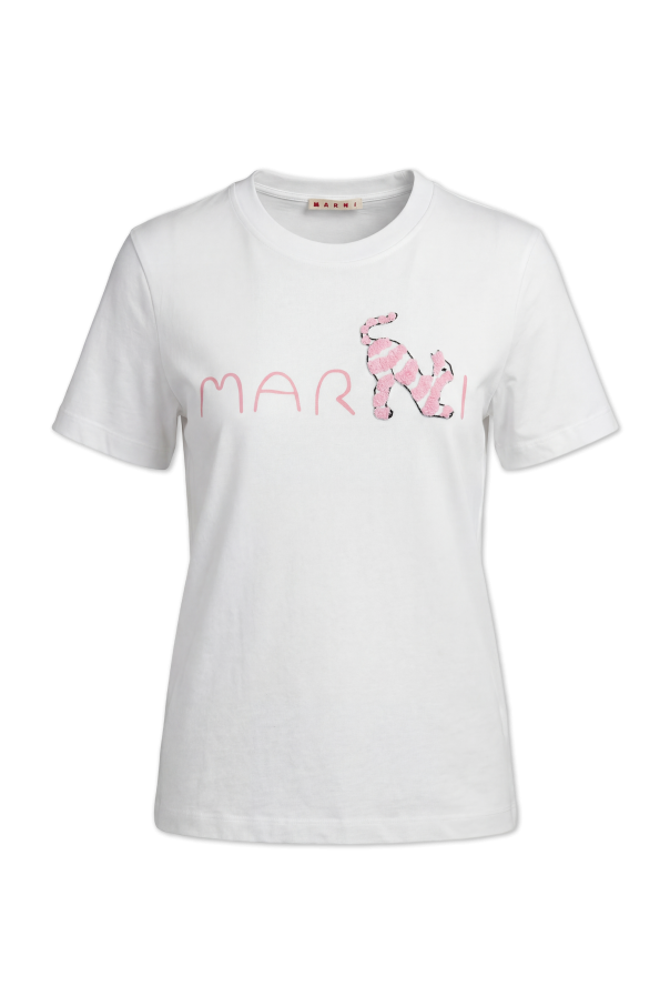 T-shirt with embossed logo od Marni