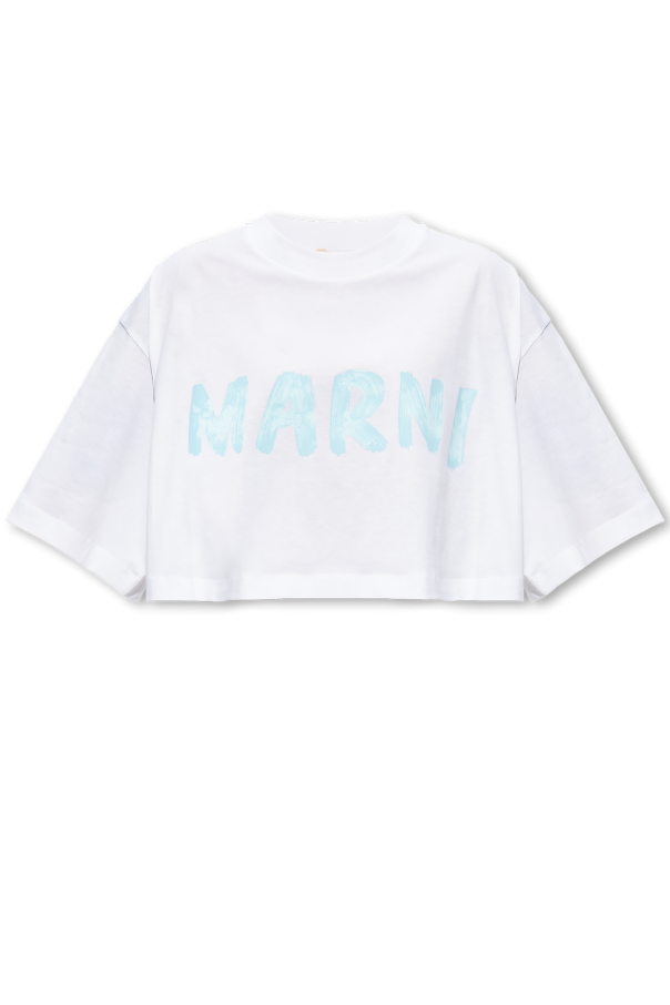 Cropped T-shirt with logo od Marni