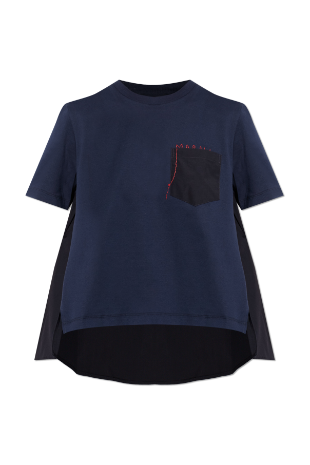 Asymmetric t-shirt with logo od Marni