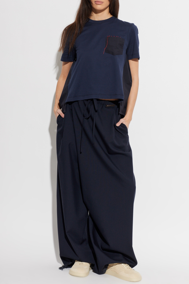 Marni Asymmetric t-shirt with logo