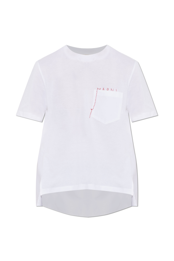 Asymmetrical t-shirt with logo od Marni