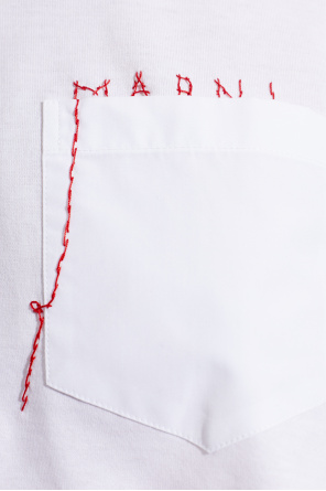 Marni Asymmetrical t-shirt with logo