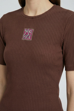 Marni T-shirt with a colorfully embroidered logo