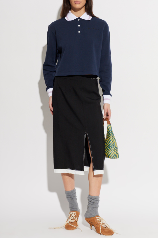 Marni Cropped polo with logo