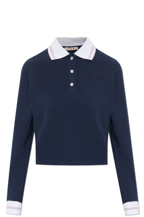 Cropped polo with logo