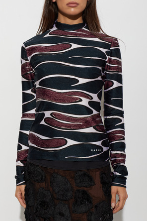 Marni Top estampado com turtleneck