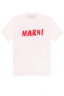Marni Woman's White Cotton T-shirt With Floral Logo Print
