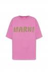 Marni Rainbow Flower Print Cotton Full Skirt