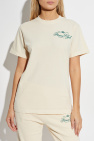 Sporty & Rich cream T-shirt from the Wall Street collection