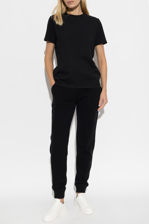 Balmain T-shirt de algodão com logótipo bordado