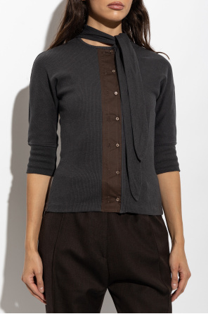 Lemaire Top with a decorative tie at the neckline