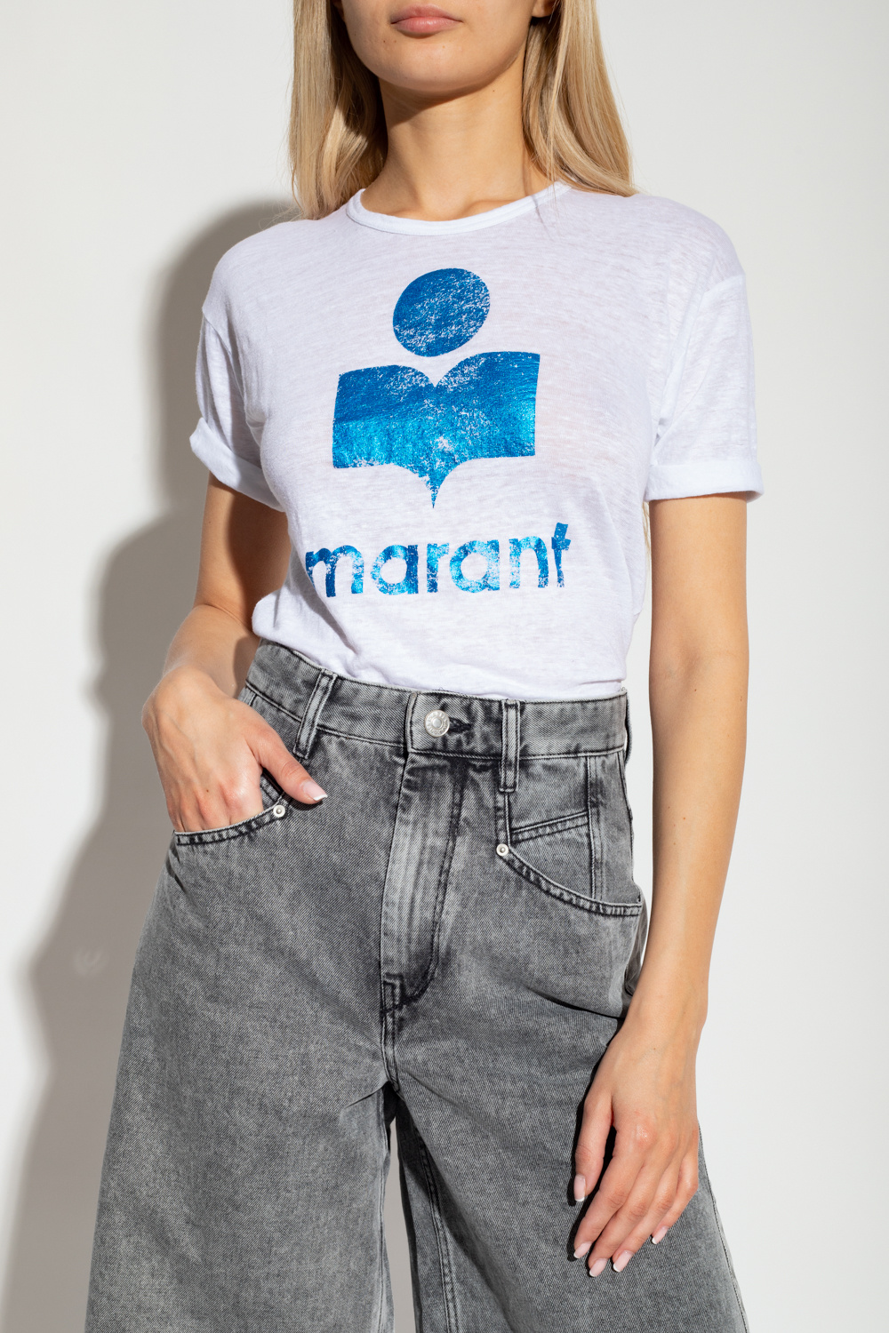 Isabel Marant Étoile ‘Koldi’ linen T-shirt Your with logo