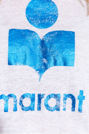 Marant Etoile Lniany t-shirt preston z logo ‘Klowia’