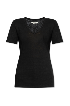 Linen V-neck T-shirt