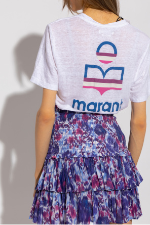 Marant Etoile ‘Zewel’ linen T-shirt with logo