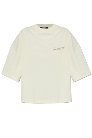 T-shirt typu `oversize` z wyszytym logo