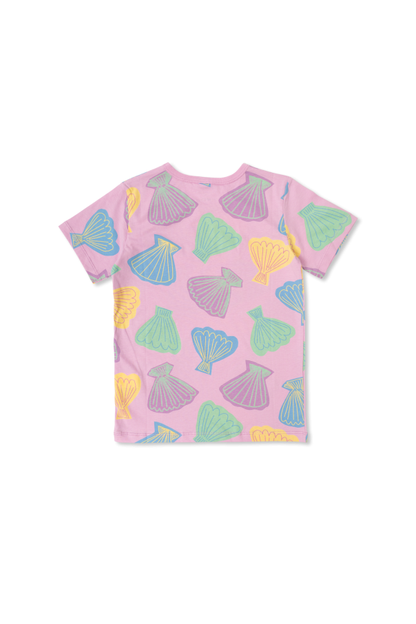 Stella McCartney Kids T-shirt z motywem muszli