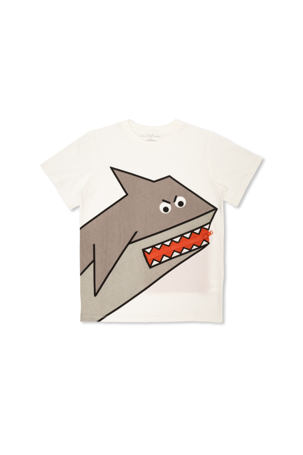 Stella McCartney Kids T-shirt with shark motif