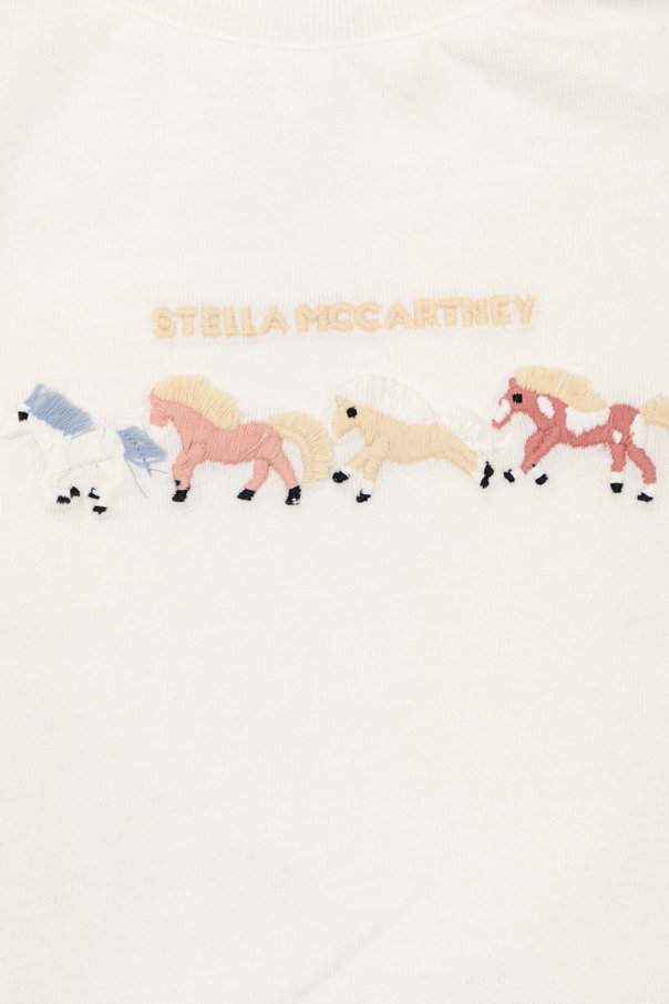 Stella McCartney Kids T-shirt z wyszytym logo