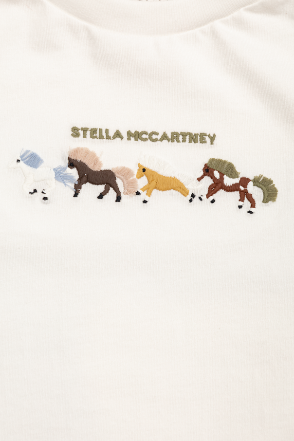 Stella McCartney Kids T-shirt z wyszytym logo