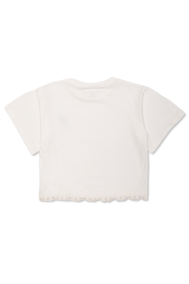 Stella McCartney Kids T-shirt with lace trim