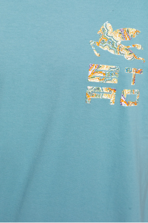 Etro Kenzo gathered-detailing boat-neck T-shirt
