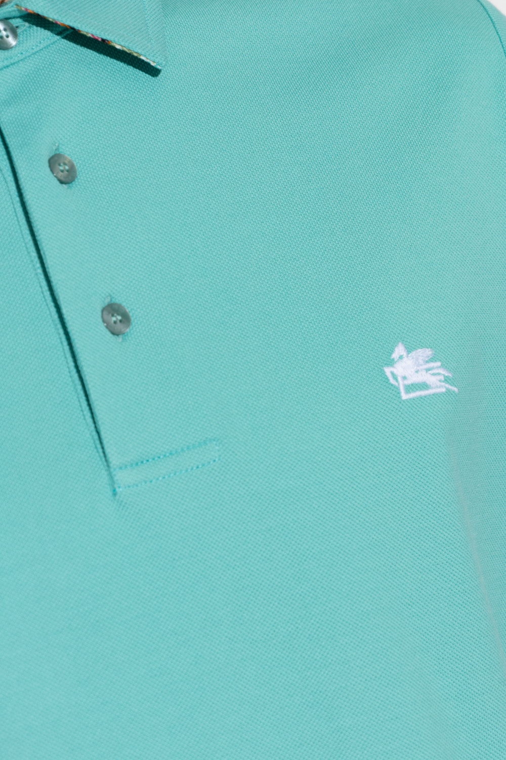 Etro Polo Ralph Lauren logo embroidered denim shirt