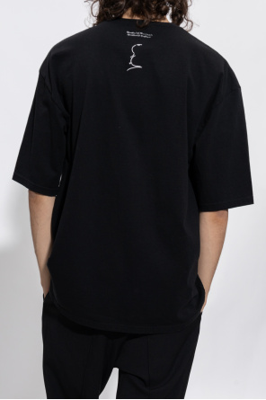 Undercover HIIT mesh wrap detail T-shirt in black