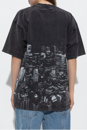 Alexander Wang Camiseta con estampado y aplicaciones brillantes