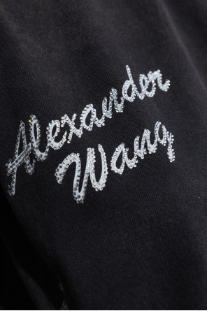 Alexander Wang Camiseta con estampado y aplicaciones brillantes