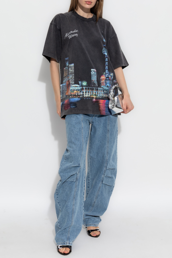 Alexander Wang T-Shirt mit Print und glänzenden Applikationen