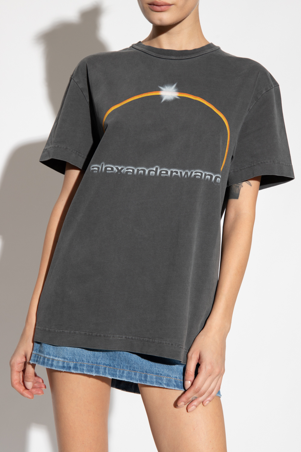 Alexander Wang Ichi T-shirt represents met geweven print