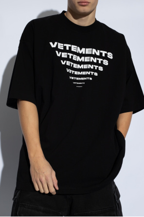 VETEMENTS Fila logo-tape cotton hoodie