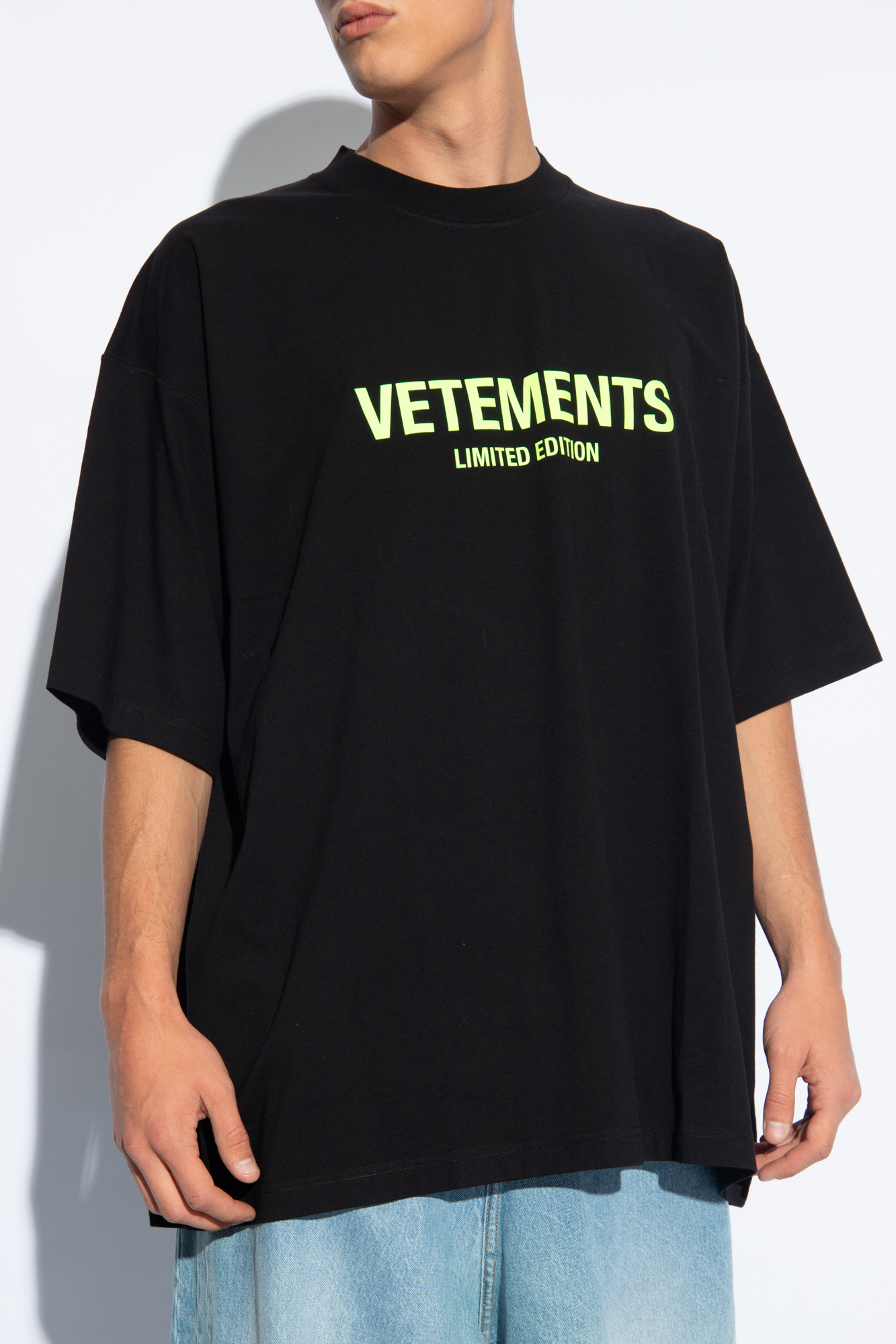 VETEMENTS Splatter long-sleeve denim shirt