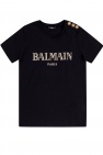 Balmain Kids puff sleeves logo print jumper