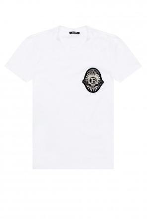 Balmain logo-embossed crew-neck T-shirt Nero