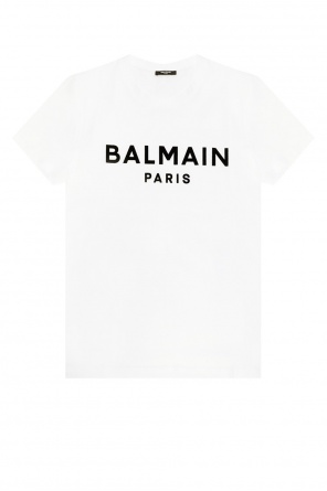 Balmain logo-print drawstring hoodie Black