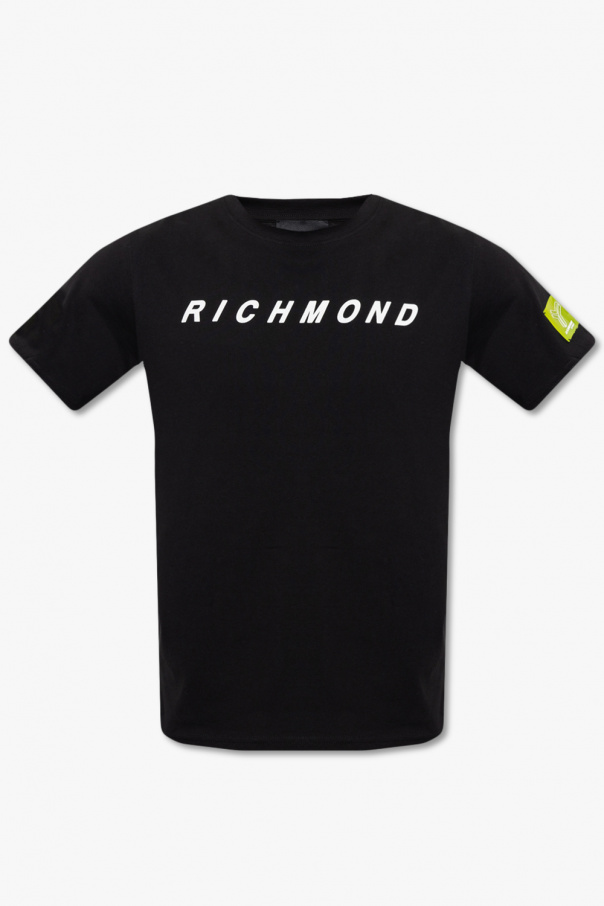 John Richmond Giorgio Armani logo-embroidered short-sleeve T-shirt Blu