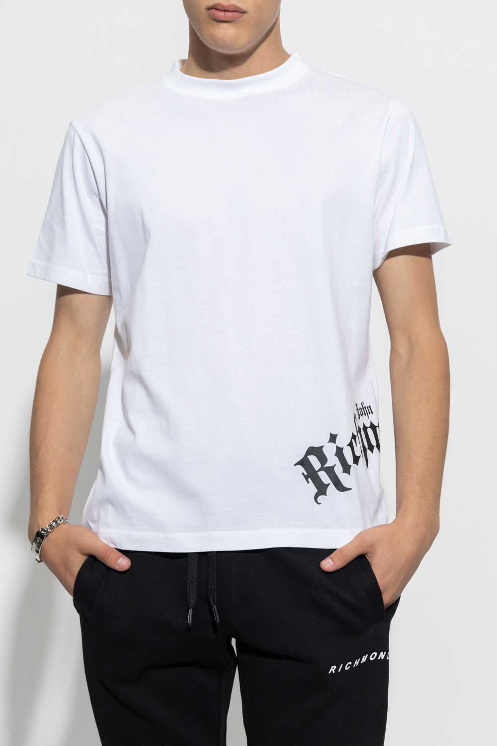 John Richmond Diesel T-Diego-LS-Cuty Svart t-shirt med lång ärm och delad logga