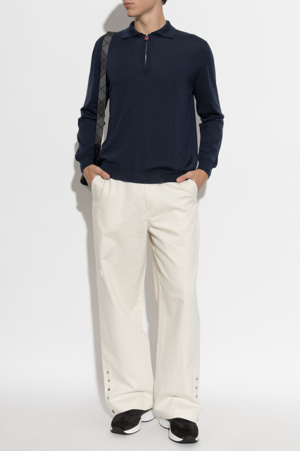 Kiton Kaszmirowe polo z długimi rękawami