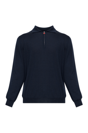 Cashmere long-sleeve polo